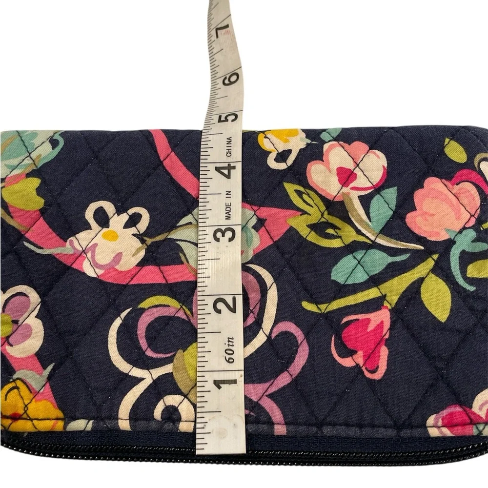 Vera Bradley Wristlet Wallet Navy Blue and Pink Floral
